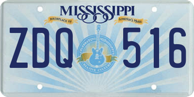 MS license plate ZDQ516