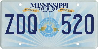 MS license plate ZDQ520
