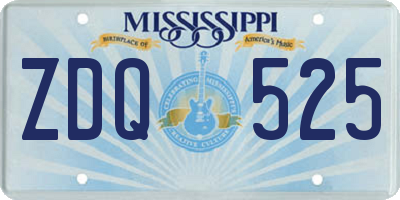 MS license plate ZDQ525
