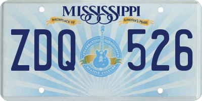 MS license plate ZDQ526