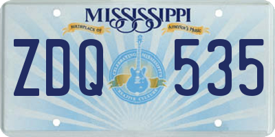 MS license plate ZDQ535