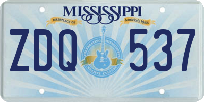 MS license plate ZDQ537