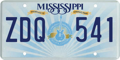 MS license plate ZDQ541