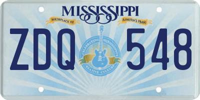 MS license plate ZDQ548