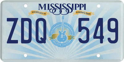 MS license plate ZDQ549