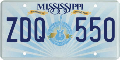 MS license plate ZDQ550