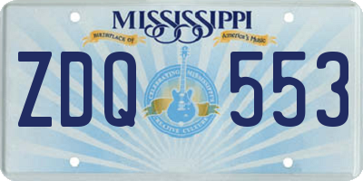 MS license plate ZDQ553