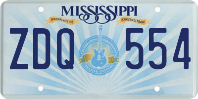 MS license plate ZDQ554