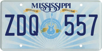 MS license plate ZDQ557