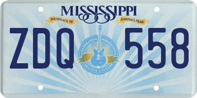 MS license plate ZDQ558