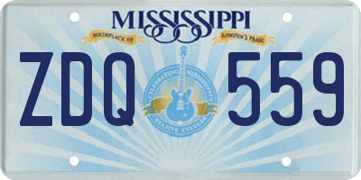 MS license plate ZDQ559