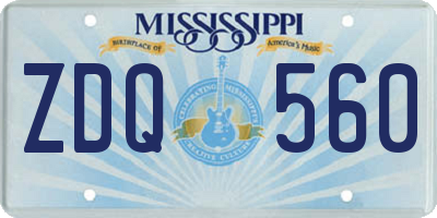 MS license plate ZDQ560