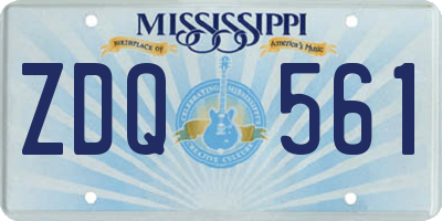 MS license plate ZDQ561
