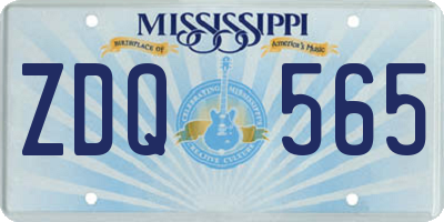 MS license plate ZDQ565