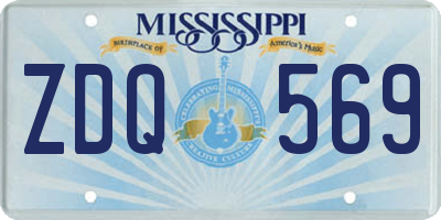 MS license plate ZDQ569