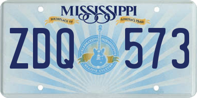 MS license plate ZDQ573