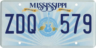 MS license plate ZDQ579