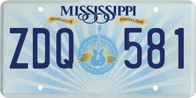 MS license plate ZDQ581