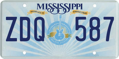 MS license plate ZDQ587