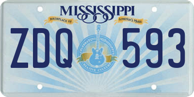 MS license plate ZDQ593
