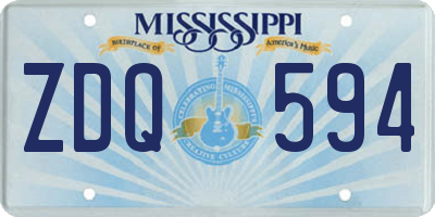 MS license plate ZDQ594
