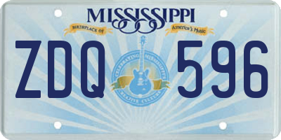 MS license plate ZDQ596