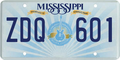 MS license plate ZDQ601