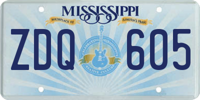 MS license plate ZDQ605