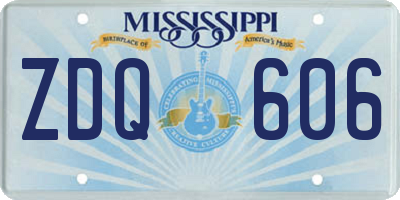 MS license plate ZDQ606