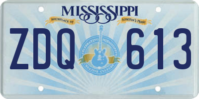 MS license plate ZDQ613