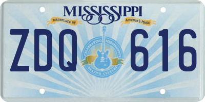 MS license plate ZDQ616