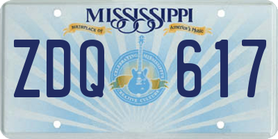 MS license plate ZDQ617