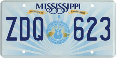 MS license plate ZDQ623