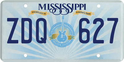 MS license plate ZDQ627