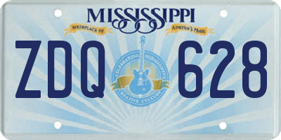 MS license plate ZDQ628