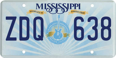 MS license plate ZDQ638