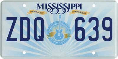 MS license plate ZDQ639