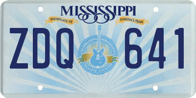 MS license plate ZDQ641