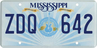 MS license plate ZDQ642