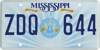 MS license plate ZDQ644
