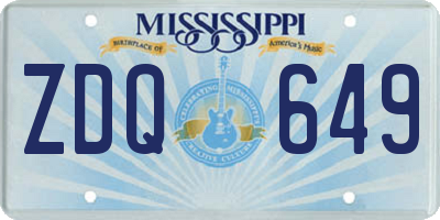 MS license plate ZDQ649