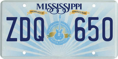 MS license plate ZDQ650