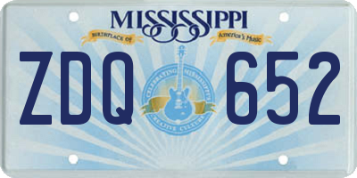 MS license plate ZDQ652