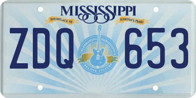 MS license plate ZDQ653