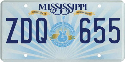 MS license plate ZDQ655
