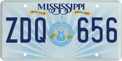 MS license plate ZDQ656
