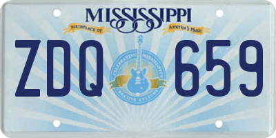 MS license plate ZDQ659