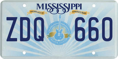 MS license plate ZDQ660
