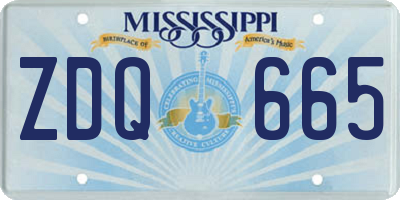 MS license plate ZDQ665