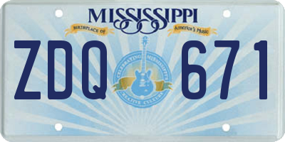 MS license plate ZDQ671